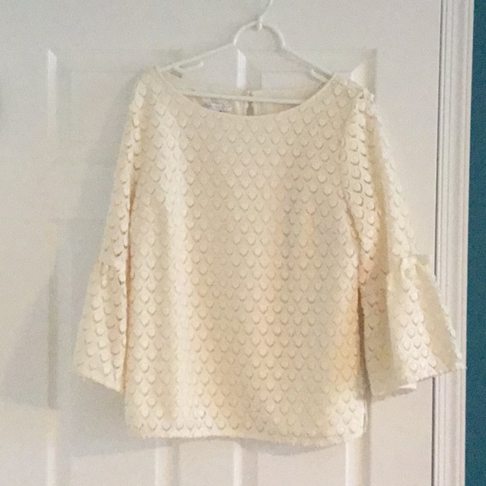NWT Talbots ivory 3/4 sleeve lace top